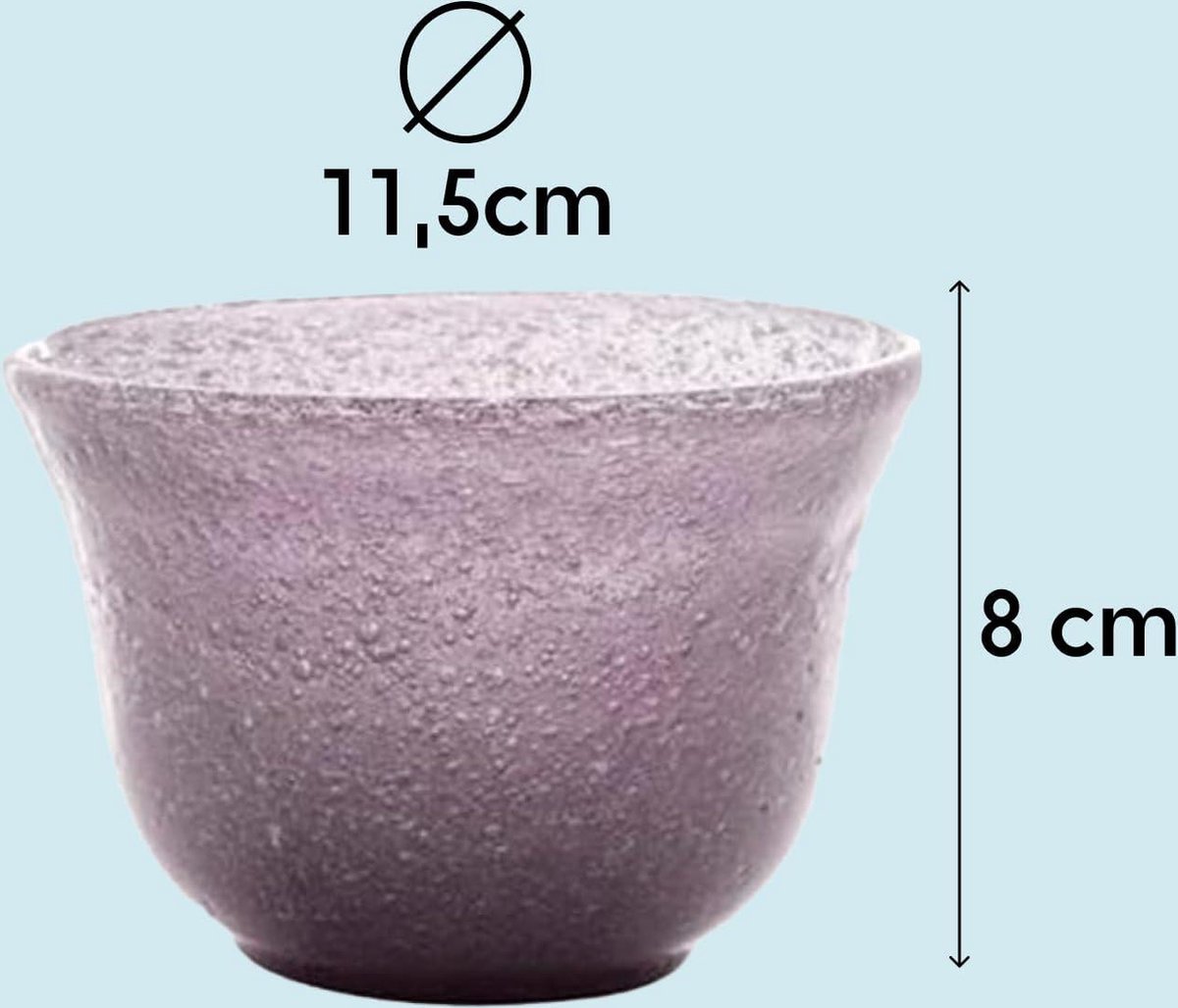 Set van 6 roze glazen schalen - Fris en eigentijds design - Ideaal voor desserts - 8 x 11.5 x 11.5 cm - 320 g Schalen set