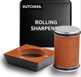 Dutchers® Messenslijper - Slijpsteen Rollend - Diamandschijf - Messenslijper Met Blok Voor Iedere Hoek - Zwart - Houtkleurig