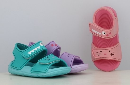 Meisjes sandalen - zeer comfortabel - paars - maat 26 - met dubbele klittenband
