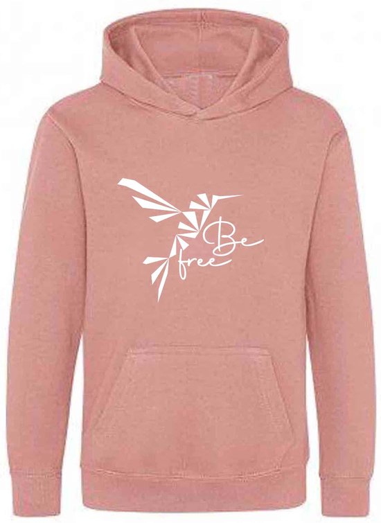 Be Friends Hoodie - Be free bird - Dames - Roos - Maat L
