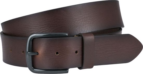 LINDENMANN leren heren riem - bruin - Maat: 105