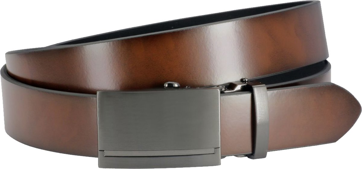 LINDENMANN leren heren riem - bruin