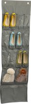 Relaxdays schoenenzak deur - hangend schoenenrek - 15 vakken - grijze schoenen hangzak