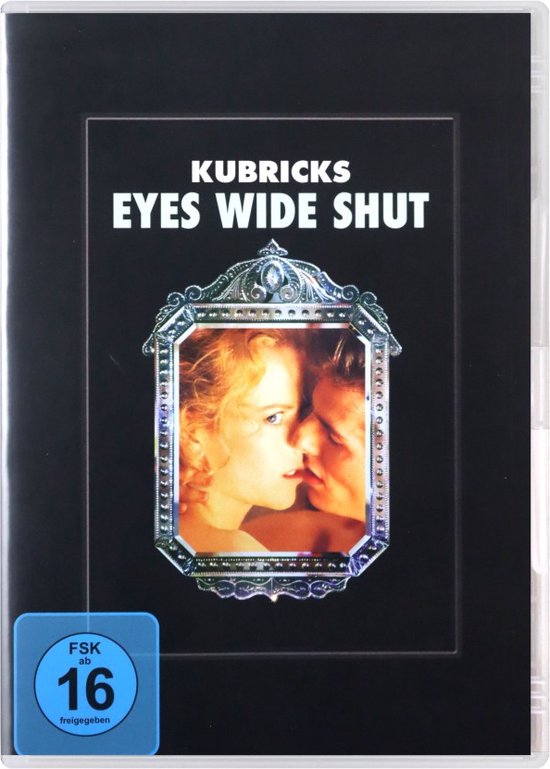 DVD-hoes van 'Eyes Wide Shut' met Nicole Kidman en Tom Cruise, een FSK 16-label.