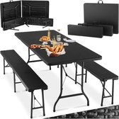 tectake - Ensemble de table de camping, table de camping avec bancs, ensemble de mobilier de camping - noir - 404528