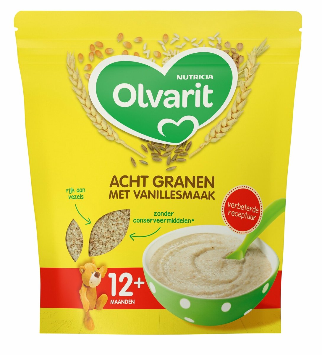 Bol.com Olvarit - Granenpap Acht Granen - Vanillesmaak - 12+M - 200gr aanbieding