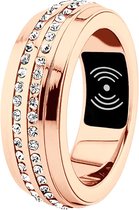 Smart Ring Slaap Monitor Hartslag Smart Ring Special Edition Waterdicht Sport Bloed Zuurstof Fitness Monitor Tracking Luxe Stevige Smartring Voor IPhone Android Maat 17 Rose Gold