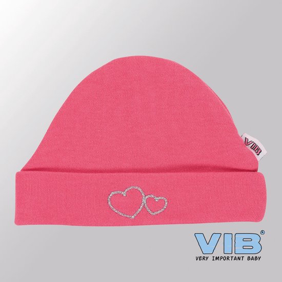 VIB® - Muts rond - Hartjes (Paradise Pink) - Babykleertjes - Baby cadeau