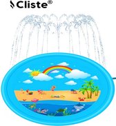Cliste Watermat - Speelmat met Watersproeier voor kinderen - 170cmx170cm - Waterspeelgoed - Eiland Thema - Water Fontein Speelmat - Kinderzwembad - Pool spray Mat