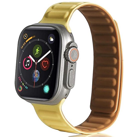 Beline pasek smartwatchbandje voor Apple Watch 42/44/45/49mm geel