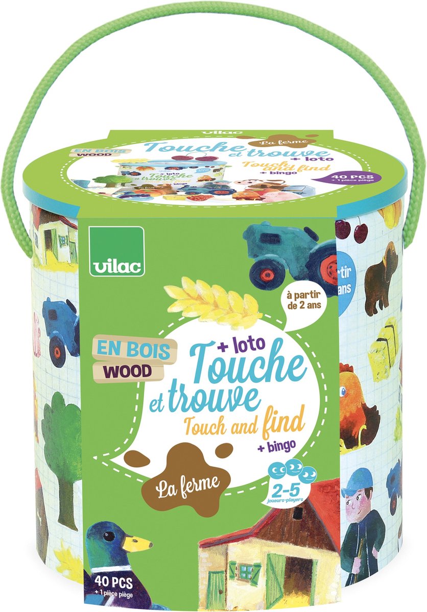 Vilac herkenningspel voel en vind boerderij Multicolor