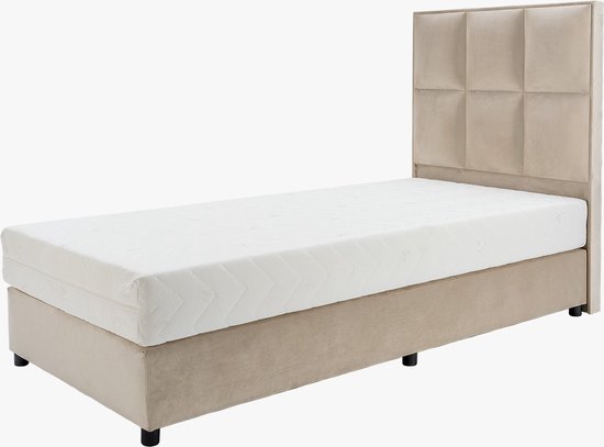 Boxspringset - 90x200 - Beige-2 | Eénpersoons