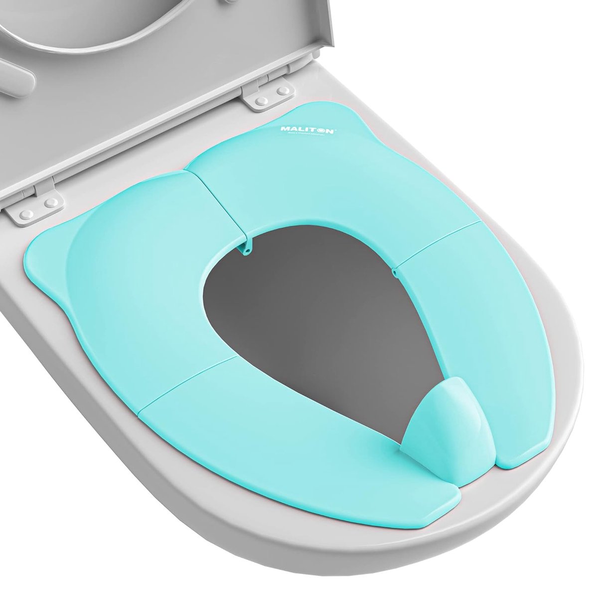 Reispotzitje voor kinderen van 1-8 jaar, draagbare toiletbril, inklapbare toilettrainer met anti-slip bekleding, spatbescherming, mintgroen