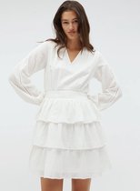 Witte midi-jurk met ruches Faina - mbyM