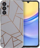 iMoshion Hoesje Geschikt voor Samsung Galaxy A15 (5G) / A15 (4G) Hoesje Siliconen - iMoshion Design hoesje - Wit / White Graphic