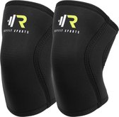 ReyFit Sports 2 Stuks Premium Knie Brace voor Fitness, CrossFit & Sporten – Knieband - Braces – 7 mm - Zwart- Maat M