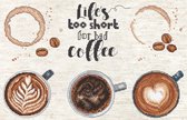 Borduurpakket LETI 8097 - Life is to Short for bad Coffee - Het leven is te kort voor slechte koffie