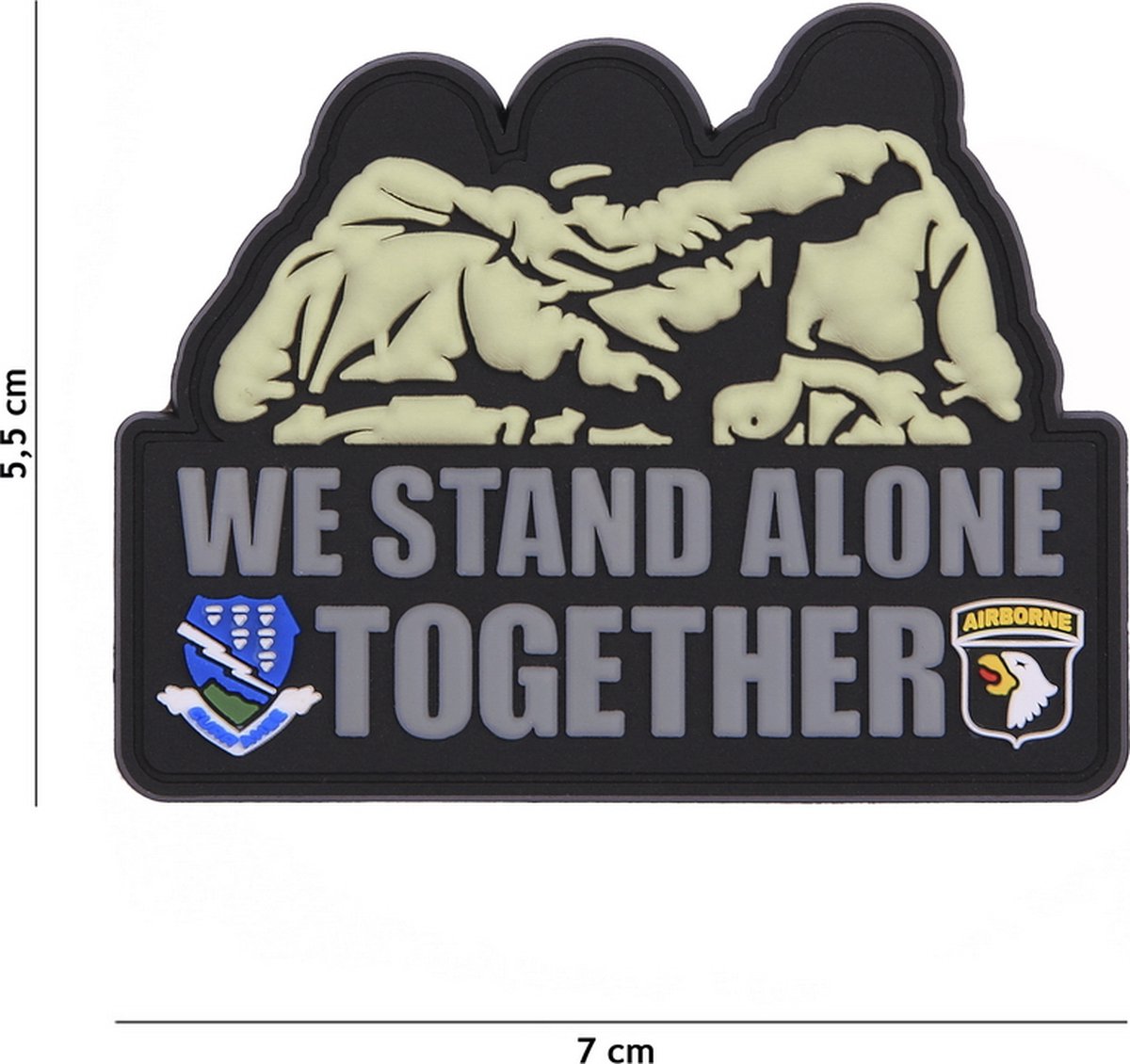 Embleem 3D PVC We stand alone together