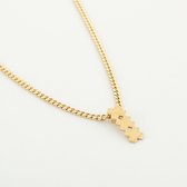 Ketting Amsterdam dik drie kruisjes - Goud - Stainless Steel - Nikkelvrij