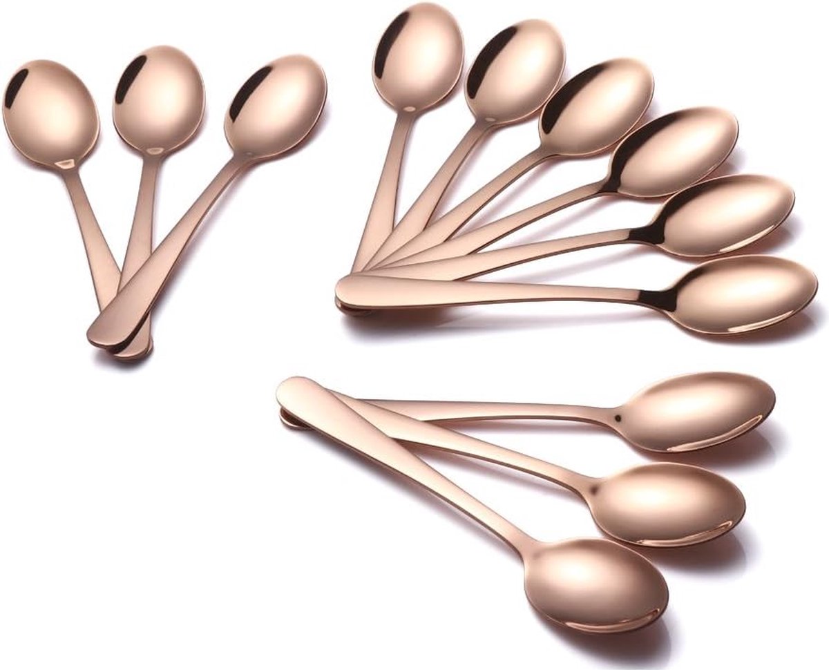 2 stuks koffielepels roségoud mini theelepel 18 10 roestvrij stalen lepels voor suiker dessert cake espresso demitasse ijslepel