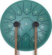 Stalen tongtrommel, 30 cm 13 Notes C Key Handpan Drum Percussie Instrument Kit met draagtas, 2 Drum Hammers, 4 Vingerhulzen voor Kinderen Volwassenen Yoga Mind Healing Meditatie