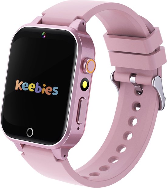 Keebies Smartwatch Kinderen - 5 t/m 12 jaar - Incl. Camera en 26 Kids Spelletjes - 512MB Geheugen - USB Oplaadbaar kinderhorloge - Meisje - Roze - Keebies