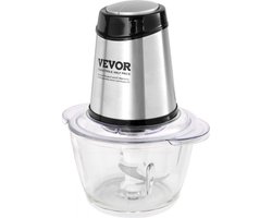 Bolmans - Elektrische Foodprocessor - Keukenmachine - Vleesmolen - Keukenrobot - Gehaktmolen - Multifunctioneel - 1200ml - 3000tpm + 4000tpm - 400W - Voor Groente, Vlees etc - Incl. Glazenkom, Mes en Schraper