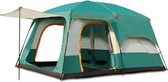 Lopoleis® Kampeertent – Familietent – Pop up tent 5+ personen– Koepeltent – Tunneltent – Waterdicht Oxford doek – Groen – 430x305x200cm