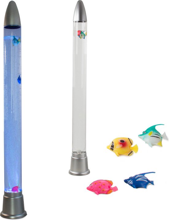 Lavalamp - Waterlamp met Vis - Nachtlamp | Lamp met vissen | Multicolor - 100cm