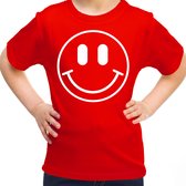 Bellatio Decorations Verkleed shirt meisjes - smiley - rood - carnaval - feestkleding voor kinderen 110/116