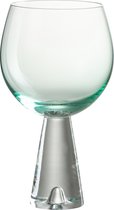 J-Line Daen wijnglas - glas - azuur - 4 stuks - woonaccessoires