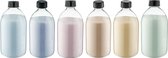 Scrubzout - 650 gram - set van 6 verschillende geuren - Zwarte Dop - Opium, Lavendel, Rozen, Amandel, Vanille en Eucalyptus - Hydraterende Lichaamsscrub
