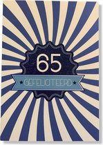 Hoera 65 Jaar! Luxe verjaardagskaart - 12x17cm - Gevouwen Wenskaart inclusief envelop - Leeftijdkaart