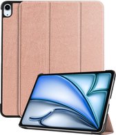 Hoes Geschikt voor iPad Air 2024 (11 inch) Hoes Book Case Hoesje Trifold Cover - Hoesje Geschikt voor iPad Air 6 (11 inch) Hoesje Bookcase - Rosé goud