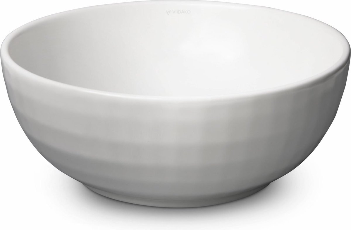 Waskom van Keramiek Mat Wit - Ronde Wastafel - Rond - Nano Coating - Hoogwaardige afwerking - 40 cm Ø