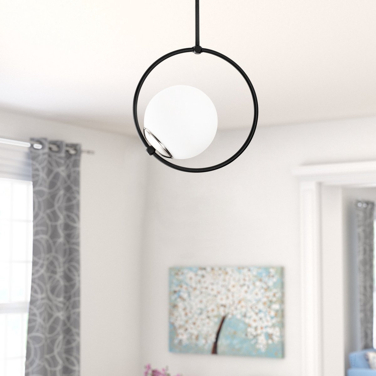 Asir - Kroonluchter - Zwart Wit - 26 x 15 x 39 cm