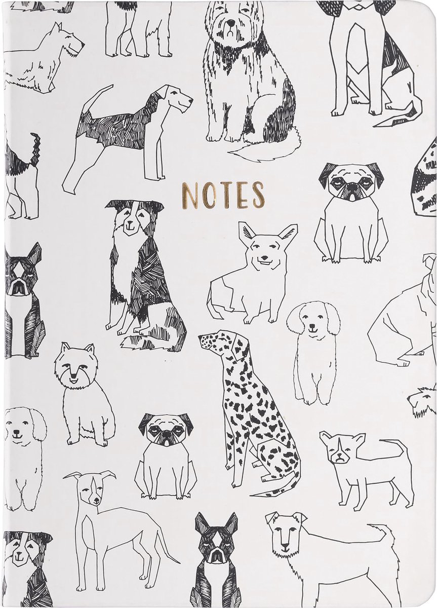 Eccolo notitieboek - Outlined Dogs - lijn - ca.15x20cm - EC-D456D