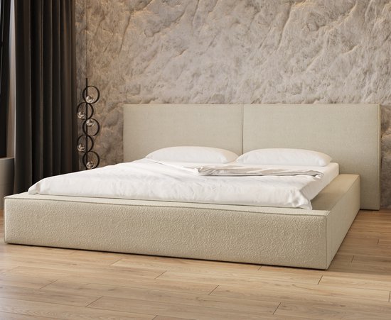 Bed 06 - tweepersoonsbed met bouclé - Elegant en comfortabel - (Anthology