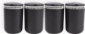 Praktische Set van 4 Zwarte & Grijze Kunststof Asbakken met Deksel | Hoogte 10.5cm | Lichtgewicht en Draagbaar voor Roken | Geurbestendige Accessoires voor Auto Huis & Kantoor
