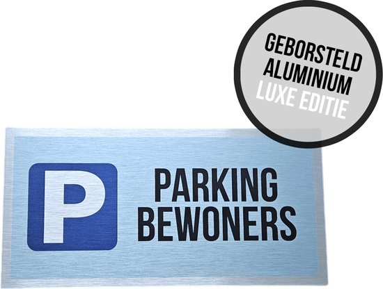 Pictogram/ Bord Geborsteld Aluminium | Privé Parking | Luxe Editie 30 X 15 Cm Parkeren Bedrijfsparking Prive Parking Parking Vrijhouden Parkeersignalisatie Roestvrij Alu Di Bond Geborsteld Blauw 1 Stuk