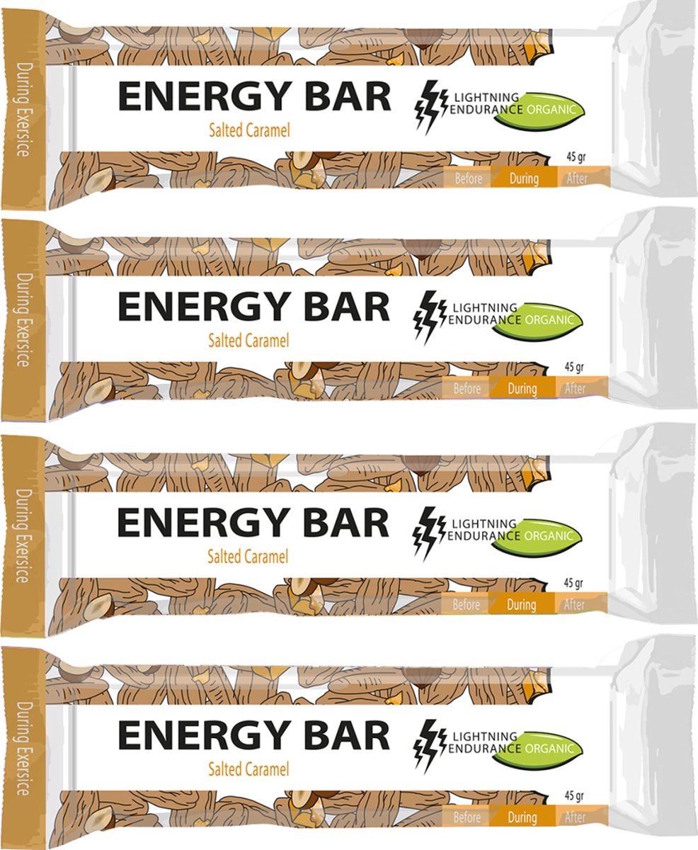 Goedkoopste Lightning BIO Energy Bar - Salted Caramel - 15 x 45 gram