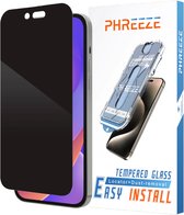 Privacy Glass - Geschikt voor iPhone 14 Pro Max Screenprotector met Montageframe - 100 Procent Plakgarantie - Screen Protector - 9H Gehard Glas