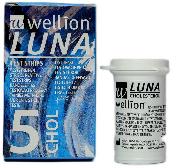 Foto: Wellion luna cholesterol teststrippen 5 stuks