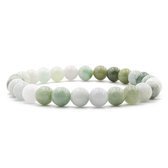 Bixorp Gems Burmese Jade Edelstenen Armband - Gepolijste Edelsteen Kralenarmband