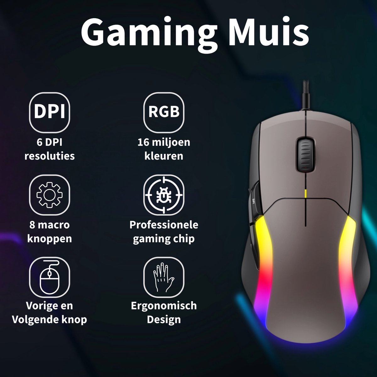Phreeze Gaming Muis - Budget RGB thumbnail 3