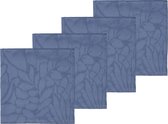 Södahl Abstract leaves Damask Stoffen servetten 45 x 45 cm 4 stuks Blue