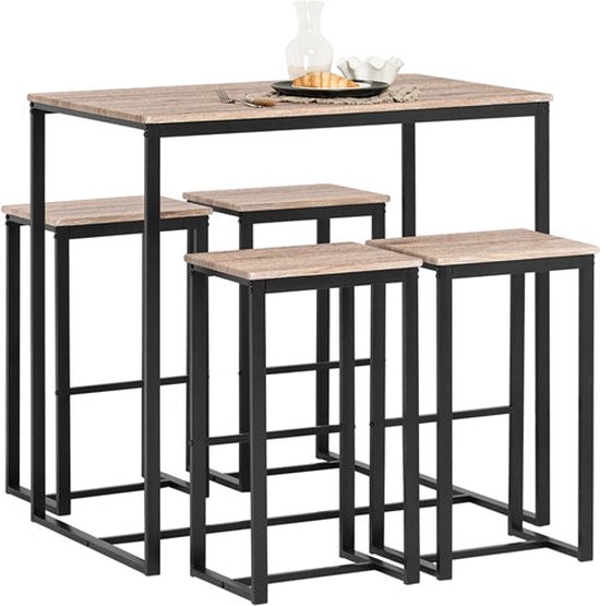 HOMCOM 3-delige Bartafelset, 1 Bartafel, 2 Stoelen, Met Wijnrek Glazenhouder Open Planken Voetensteunen Bruin~1tuvaad420g00 HOMCOM 3-delige Bartafelset, 1 Bartafel, 2 Stoelen, Met Wijnrek Glazenhouder Open Planken Voetensteunen Bruin~1tuvaad420g00
