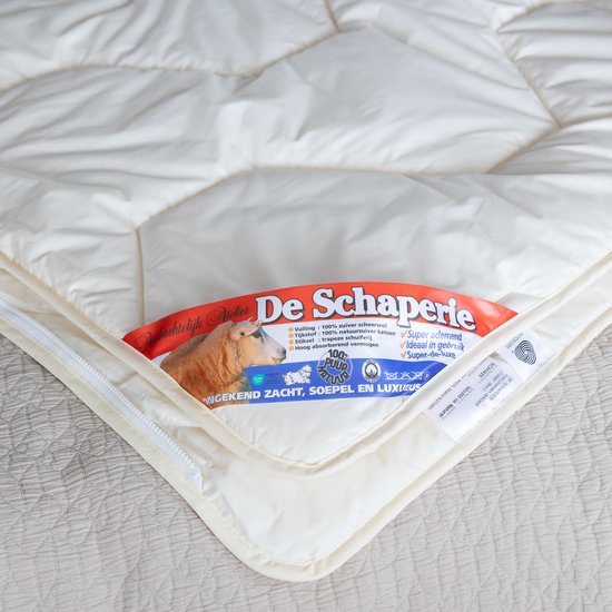 De Schaperie - Luxe 4-Seizoenen 100% IWS Zuiver Scheer wollen Dekbed met Rits - All-Season - 240x220 cm (extra lang) van De Schaperie — afbeelding 3