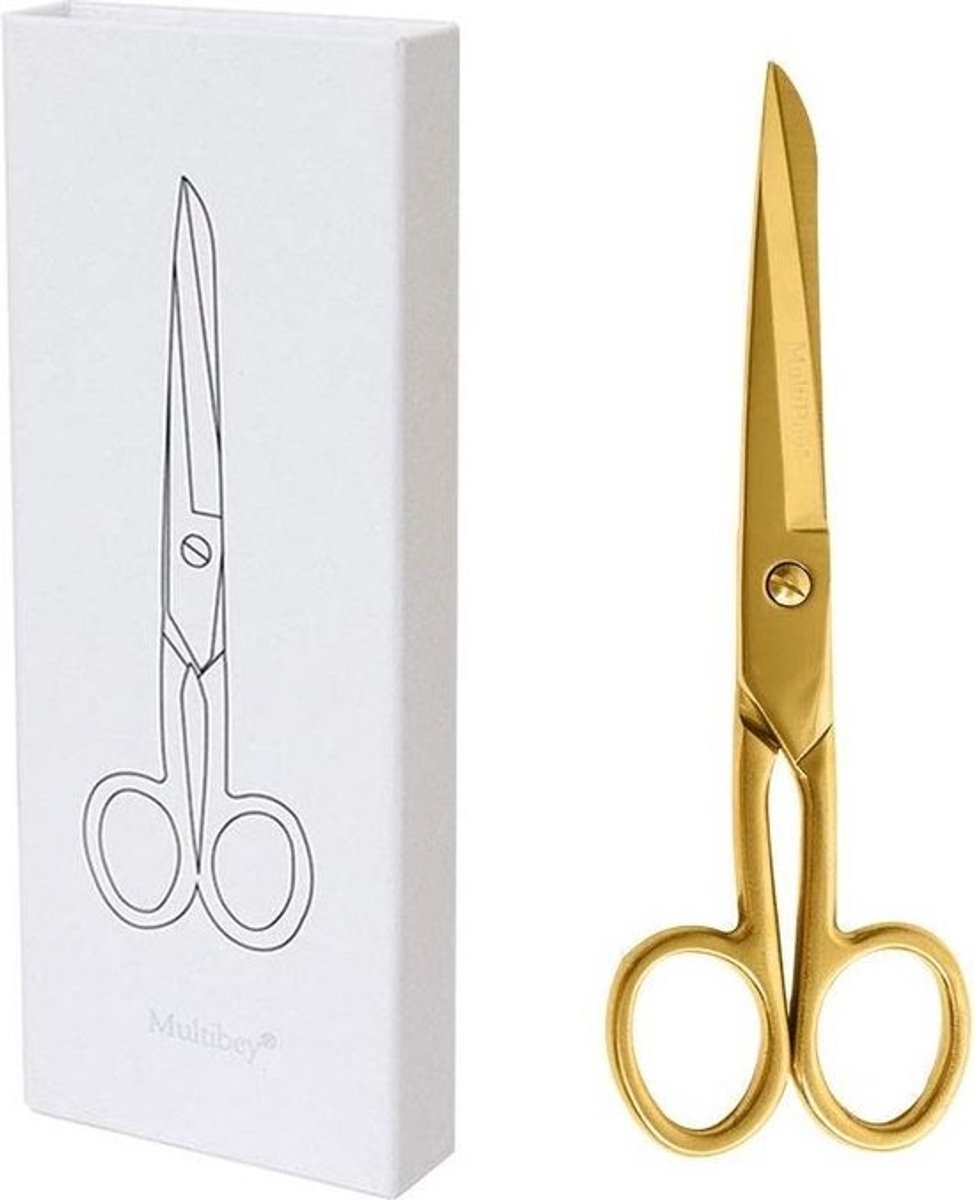 Schaar - Goudkleurig - in geschenkdoosje - 18 cm