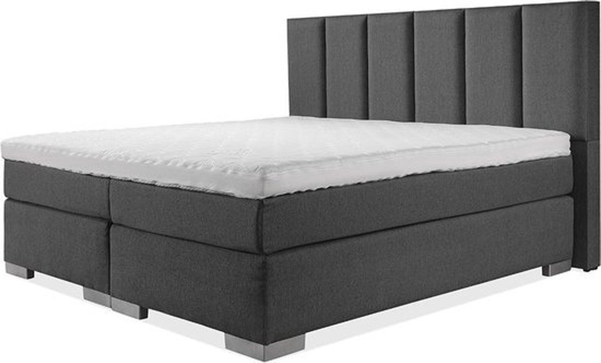 BedNL - Boxspring Utrecht - 120x210 Compleet Antracite 6 Balken